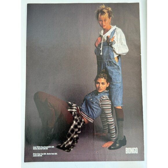 Accessories - Vintage 1994 Bongo Denim School Girls Fashion JC Penney Advertisement Print Ad